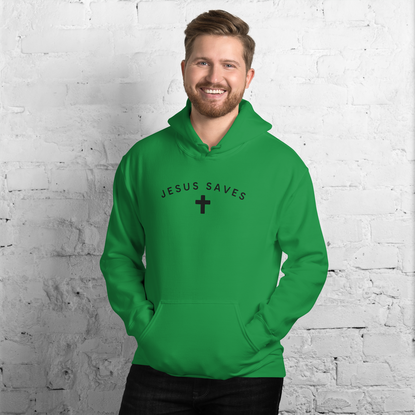 Embroidered Jesus Saves Hoodie