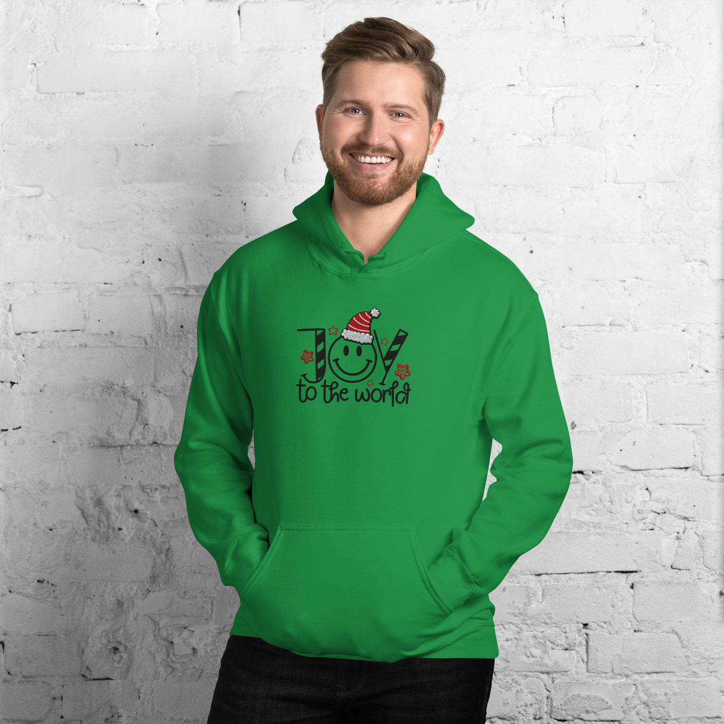 Embroidered Joy to The World Hoodie