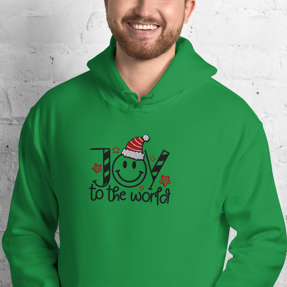 Embroidered Joy to The World Hoodie