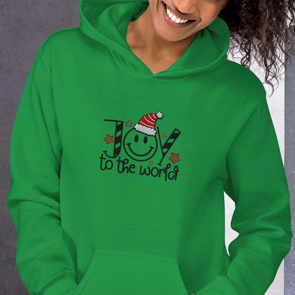 Embroidered Joy to The World Hoodie