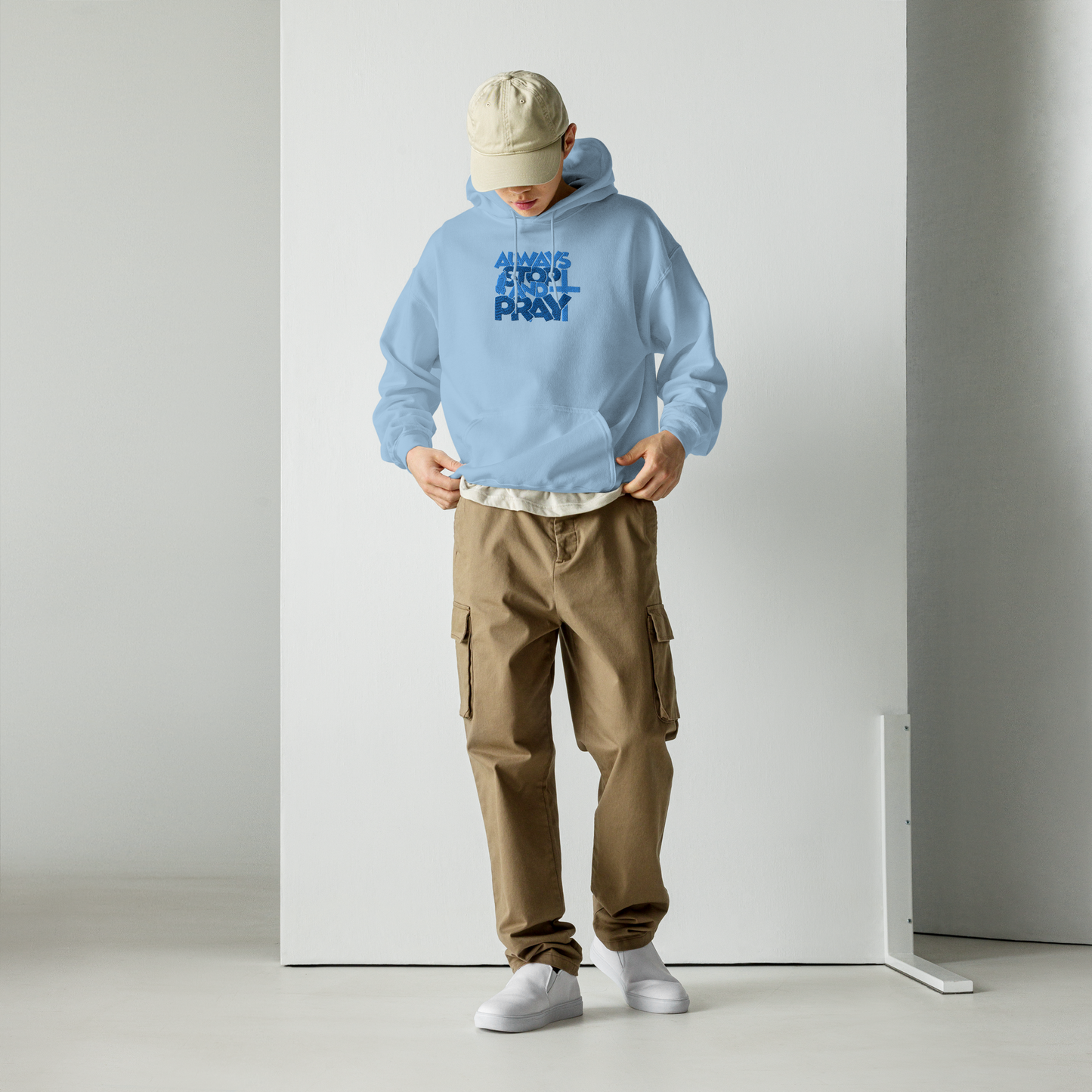 Always Stop and Pray Embroidered Hoodie
