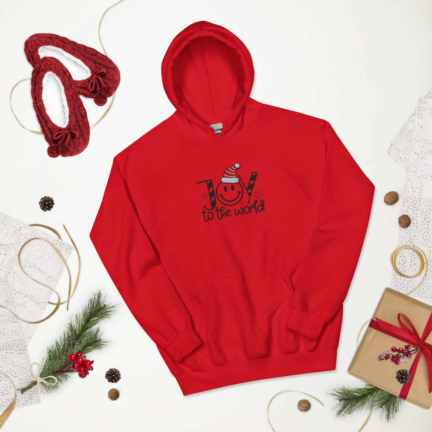 Embroidered Joy to The World Hoodie