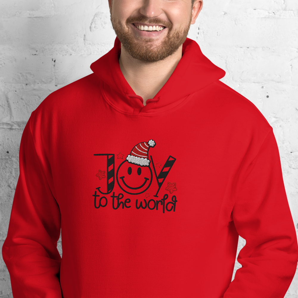 Embroidered Joy to The World Hoodie