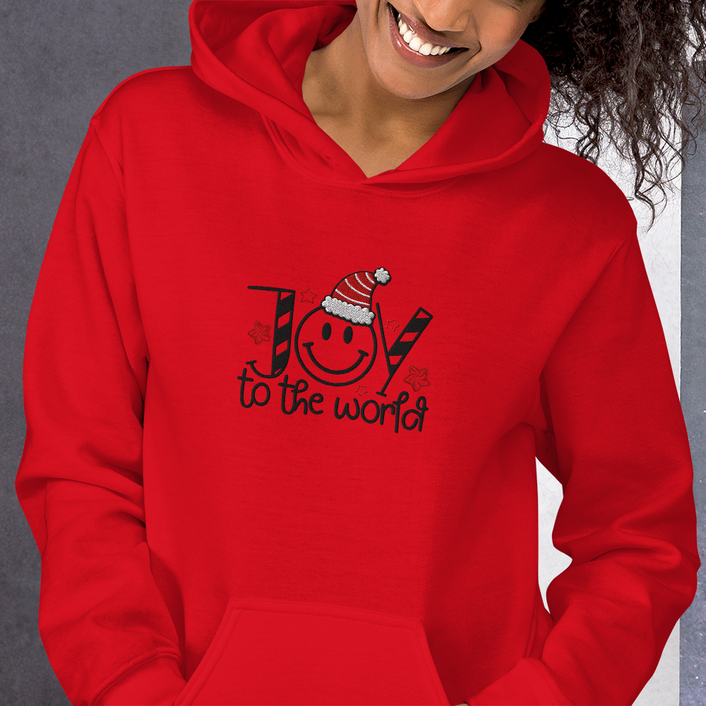 Embroidered Joy to The World Hoodie
