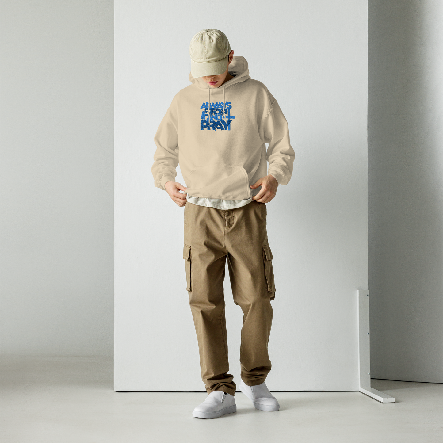 Always Stop and Pray Embroidered Hoodie