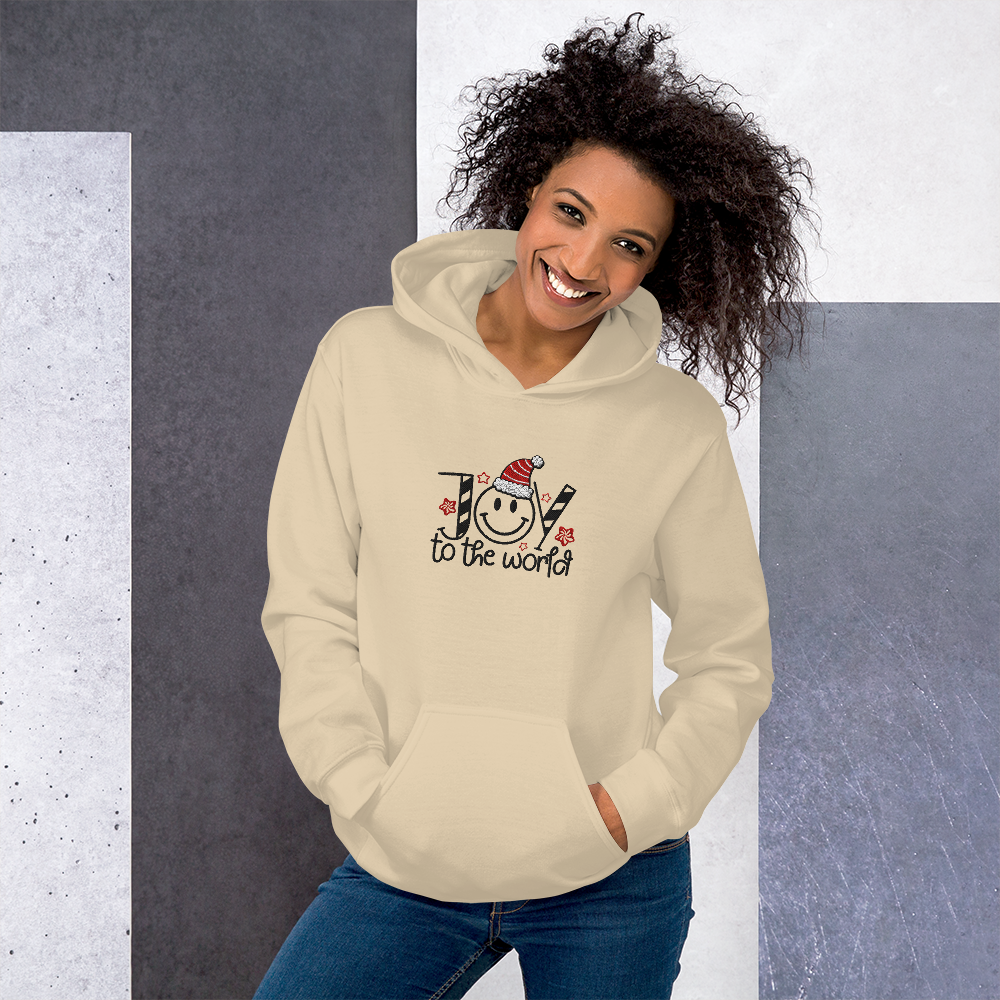Embroidered Joy to The World Hoodie