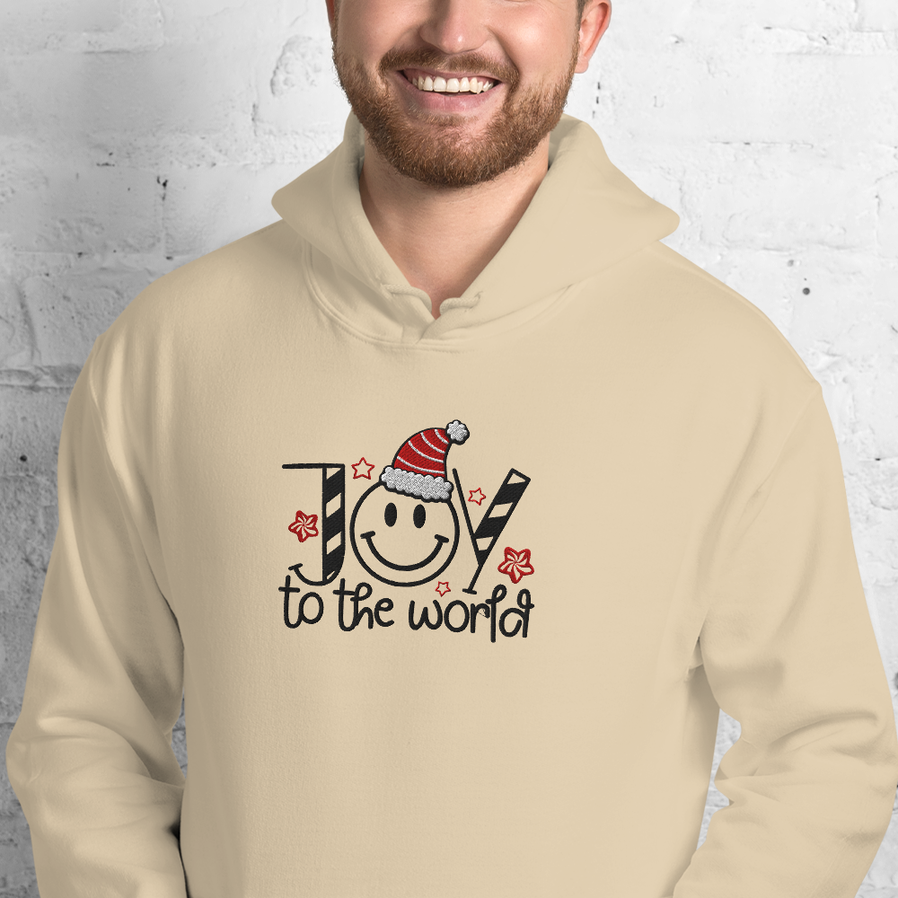 Embroidered Joy to The World Hoodie