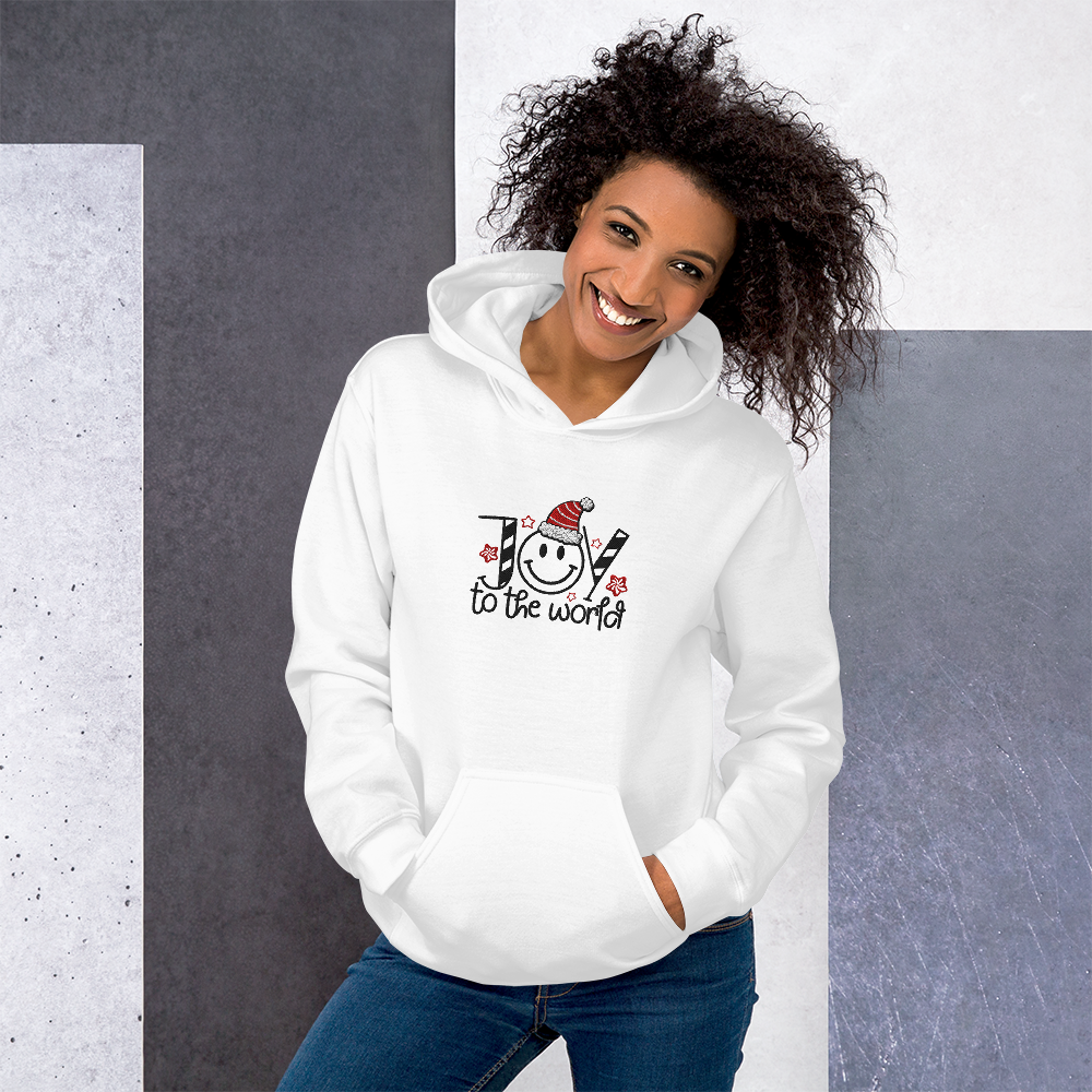 Embroidered Joy to The World Hoodie
