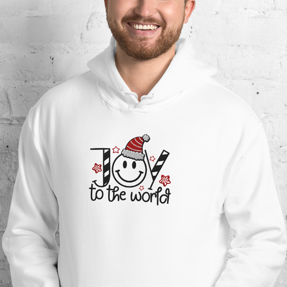 Embroidered Joy to The World Hoodie
