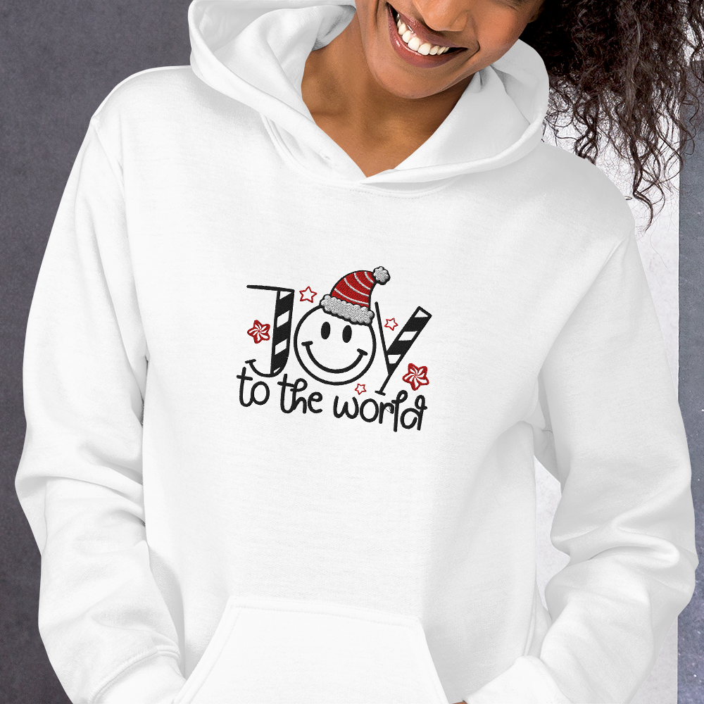 Embroidered Joy to The World Hoodie
