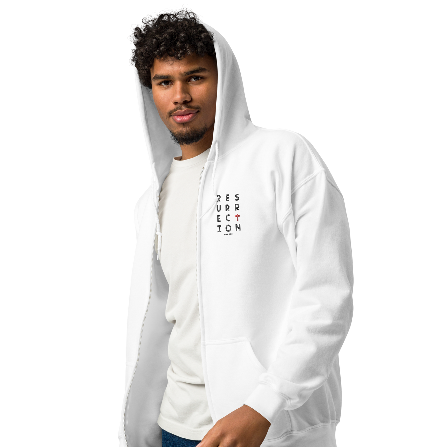 Resurrection Embroidered Zip Hoodie