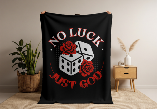 No Luck Just God Velveteen Microfiber Blanket