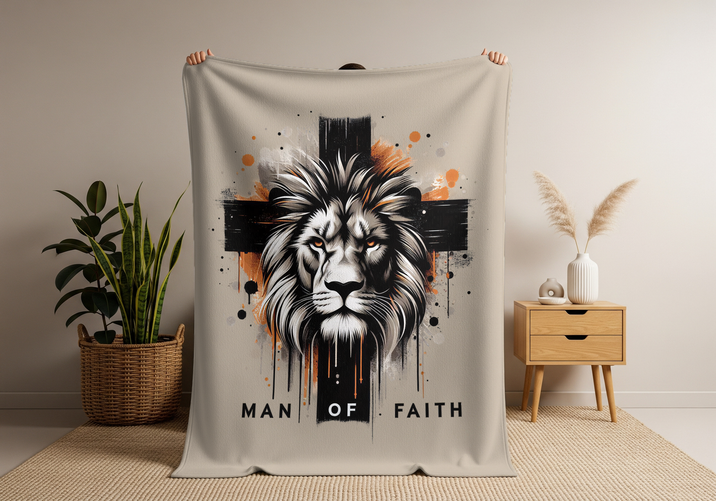 Man of Faith Velveteen Microfiber Blanket