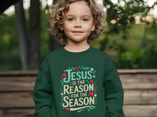 Jesus is the Reason for the Season Youth Christian Sweatshirt