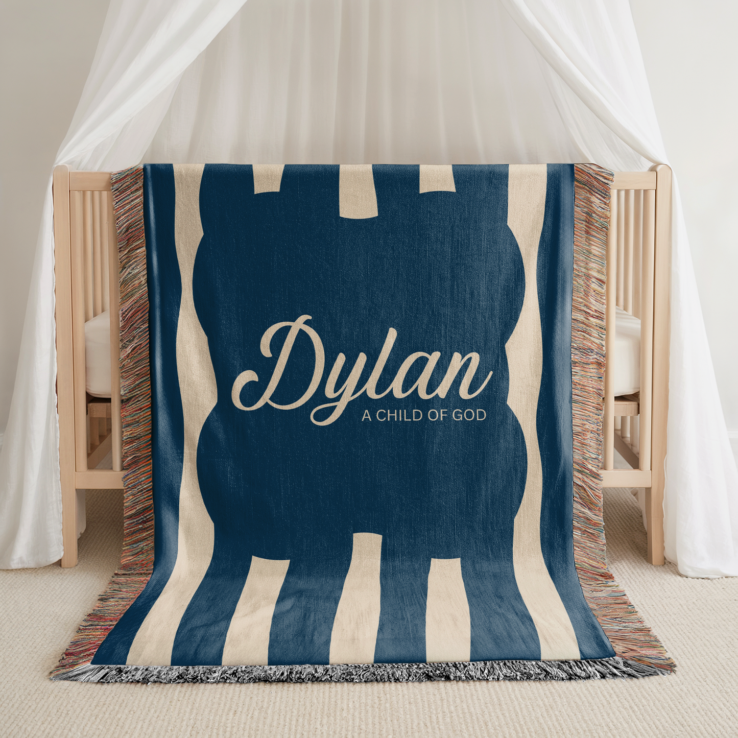 Personalized “Child of God” Christian Baby Woven Blanket - Christian Baby Blanket