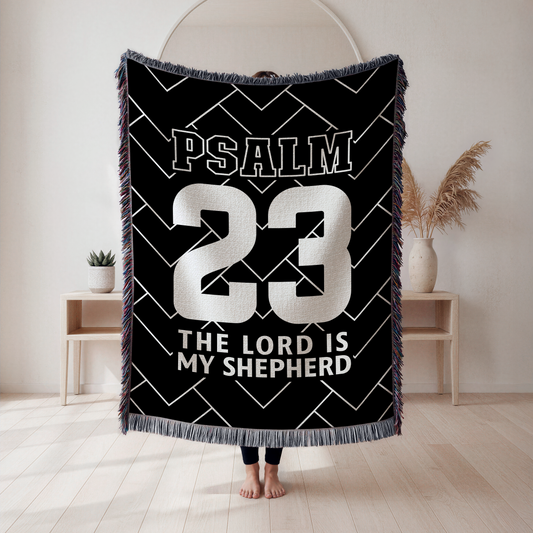 Psalm 23 - The Lord Is My Shepherd Christian Woven Blanket