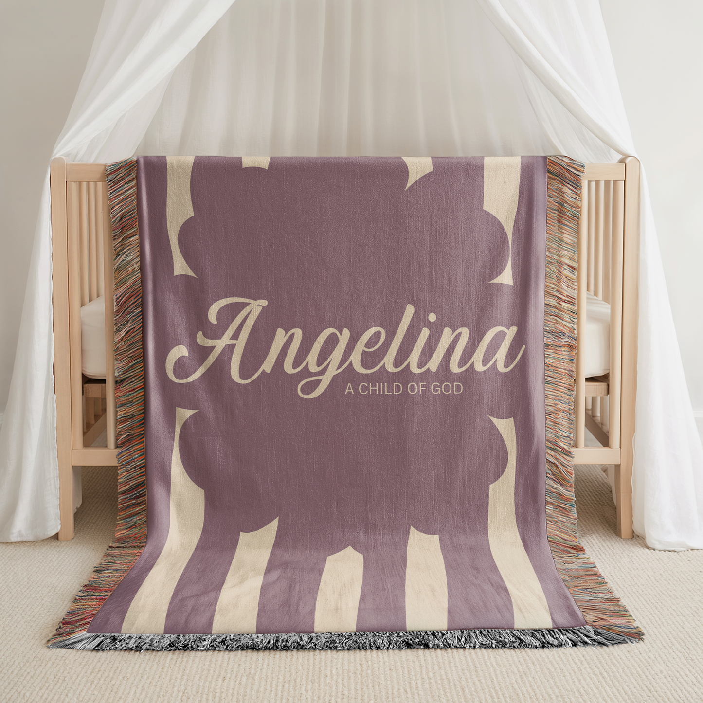 Personalized “Child of God” Christian Baby Woven Blanket - Christian Baby Girl Blanket