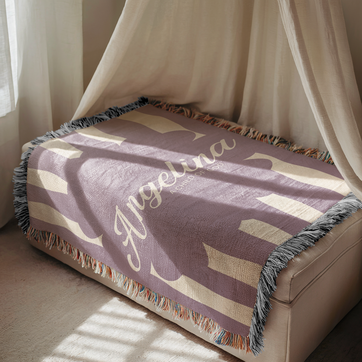 Personalized “Child of God” Christian Baby Woven Blanket - Christian Baby Girl Blanket