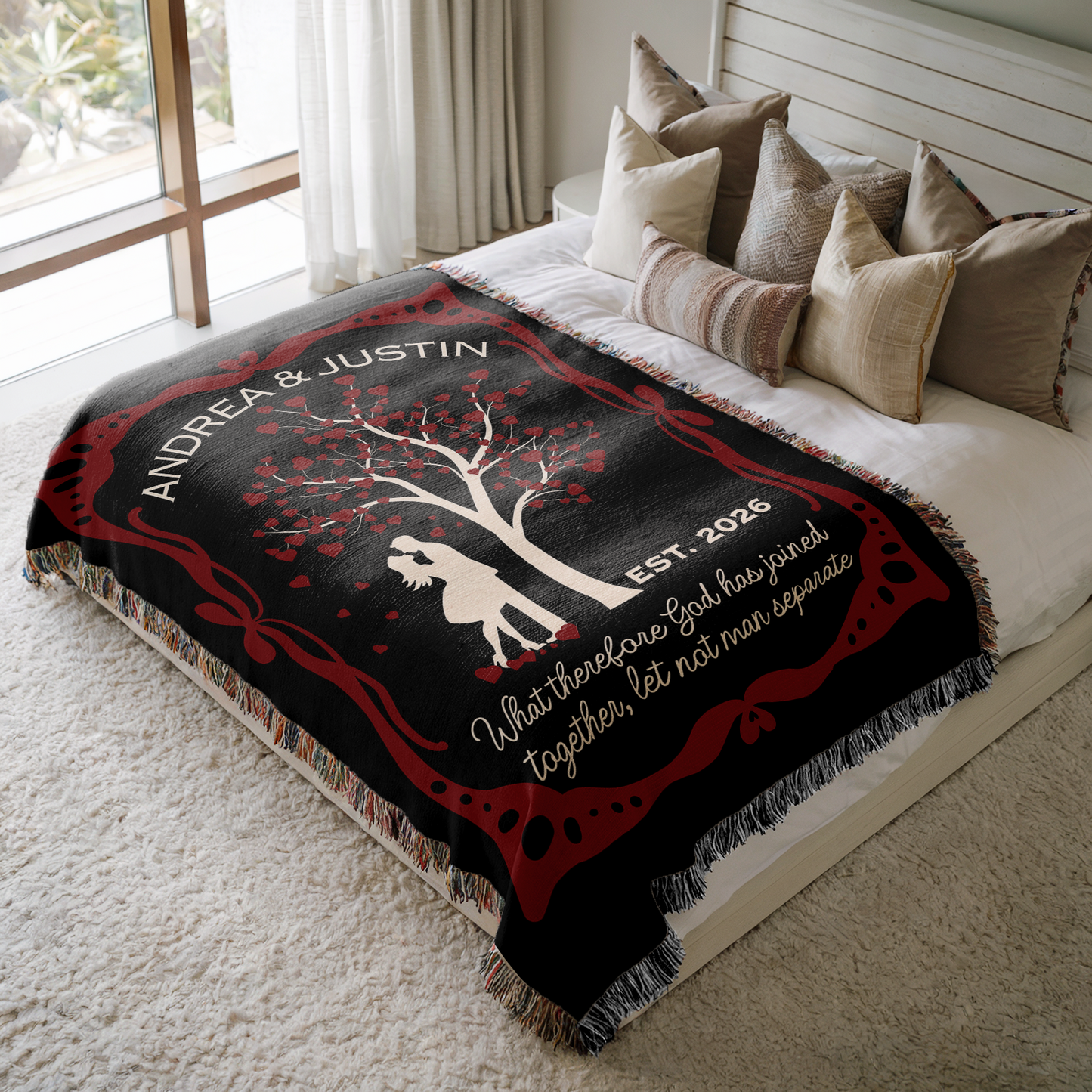 Personalized Christian Wedding Woven Blanket