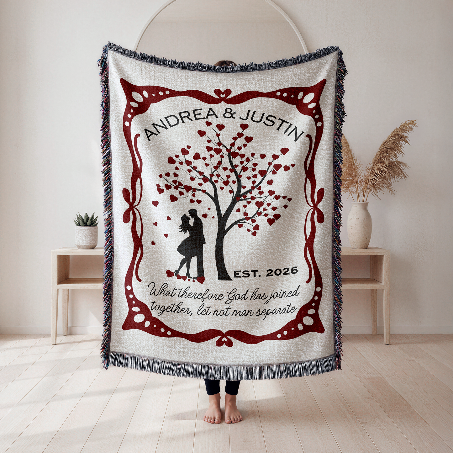 Personalized Christian Wedding Woven Blanket