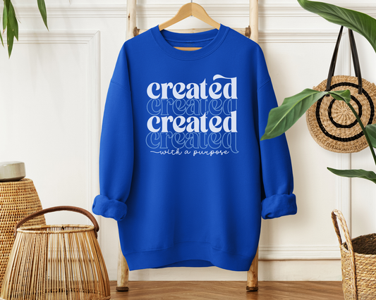 Created With a Purpose Sweatshirt - Christian Mom Sweatshirt