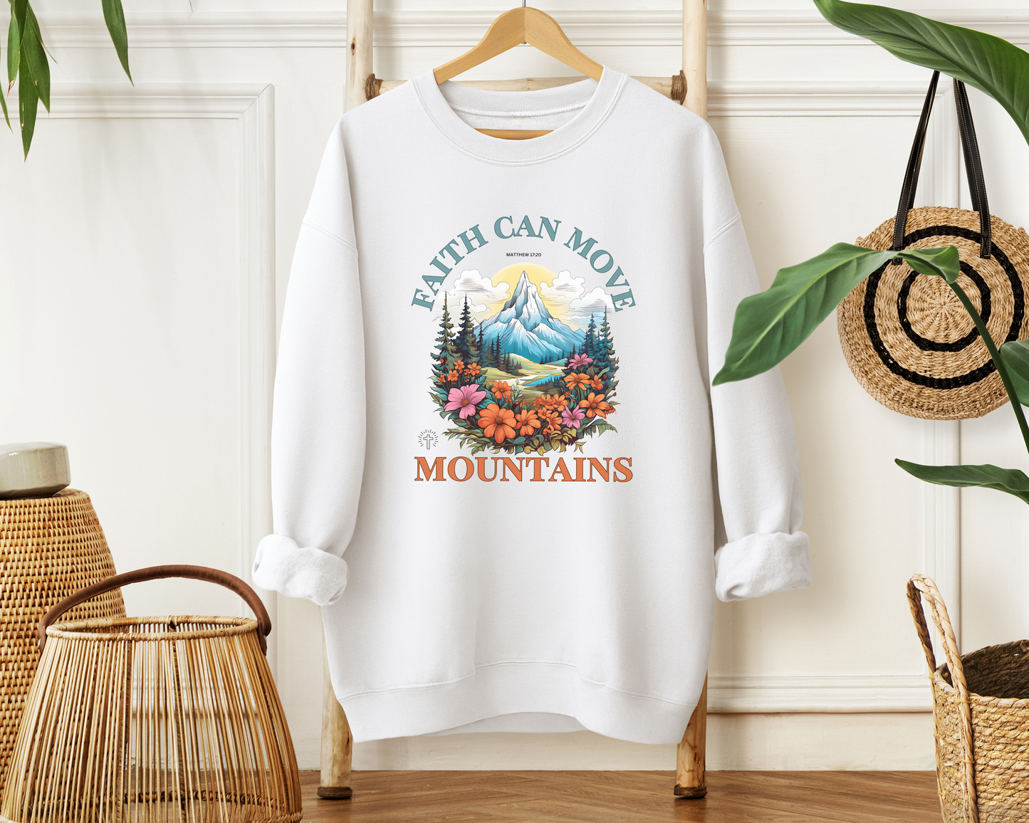 Faith Can Move Mountains Sweatshirt - Christian Mom Sweatshirt