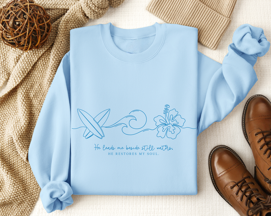 He Leads Me Beside Still Waters Sweatshirt