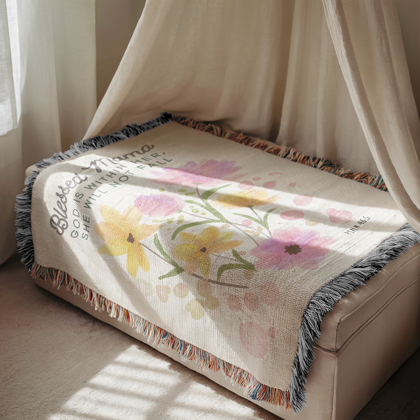 Christian Mom Woven Blanket - Blessed Mama Blanket