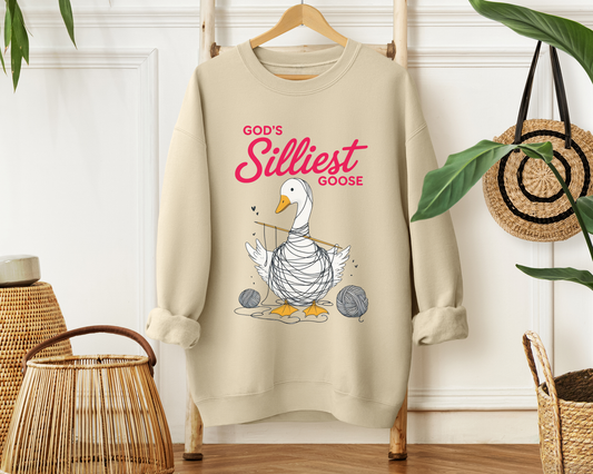 God's Silliest Goose Sweatshirt - Christian Crewneck Pullover