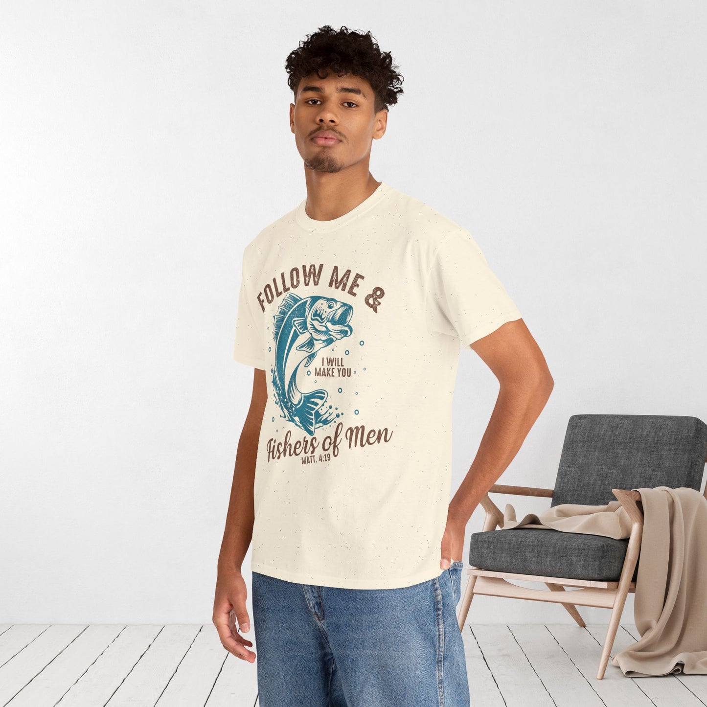 Follow Me Heavy Cotton Tee - Matthew 4:19