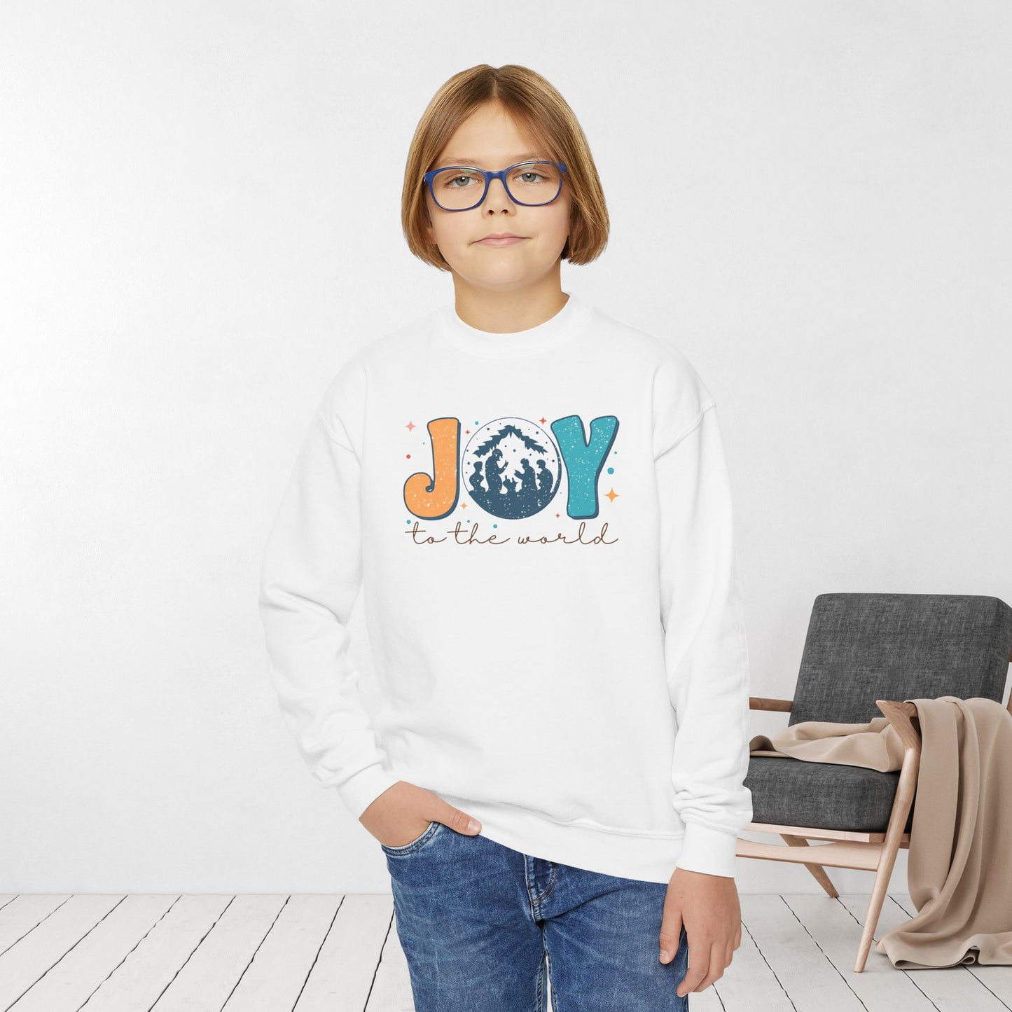 Joy To The World Youth Christian Sweatshirt