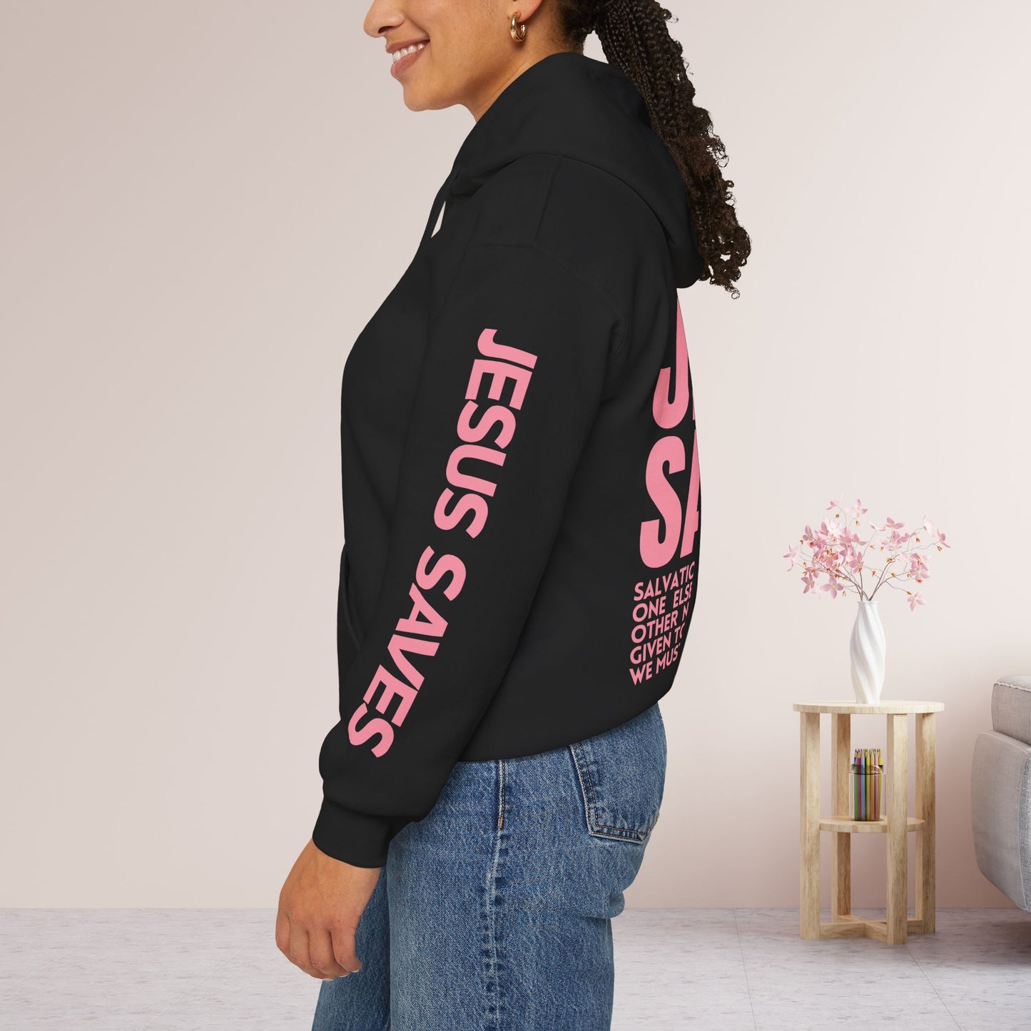 Unisex Jesus Saves Hoodie - Acts 4:12 Bible Verse Christian Hoodie