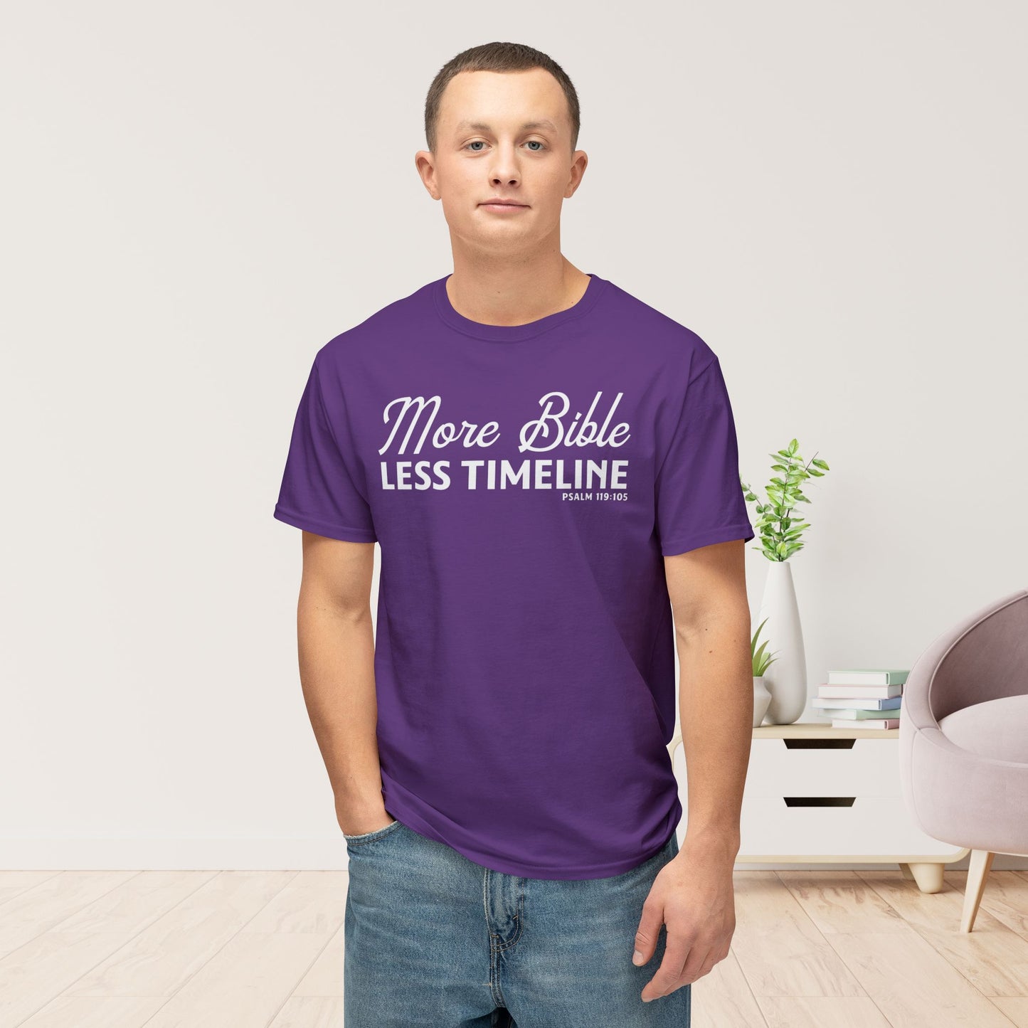 More Bible, Less Timeline Unisex HD Cotton Tee