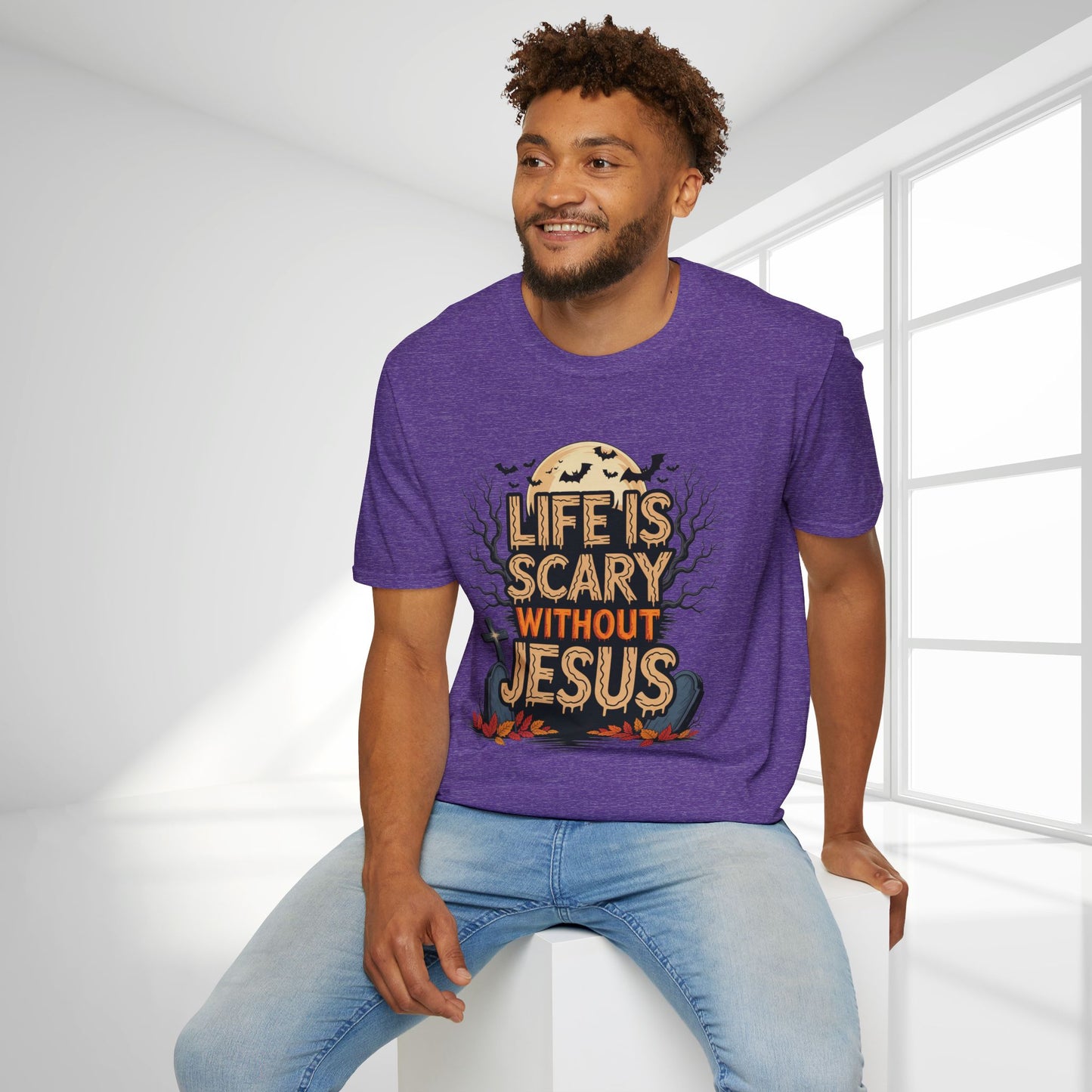 Life is Scary Without Jesus Softstyle T-shirt