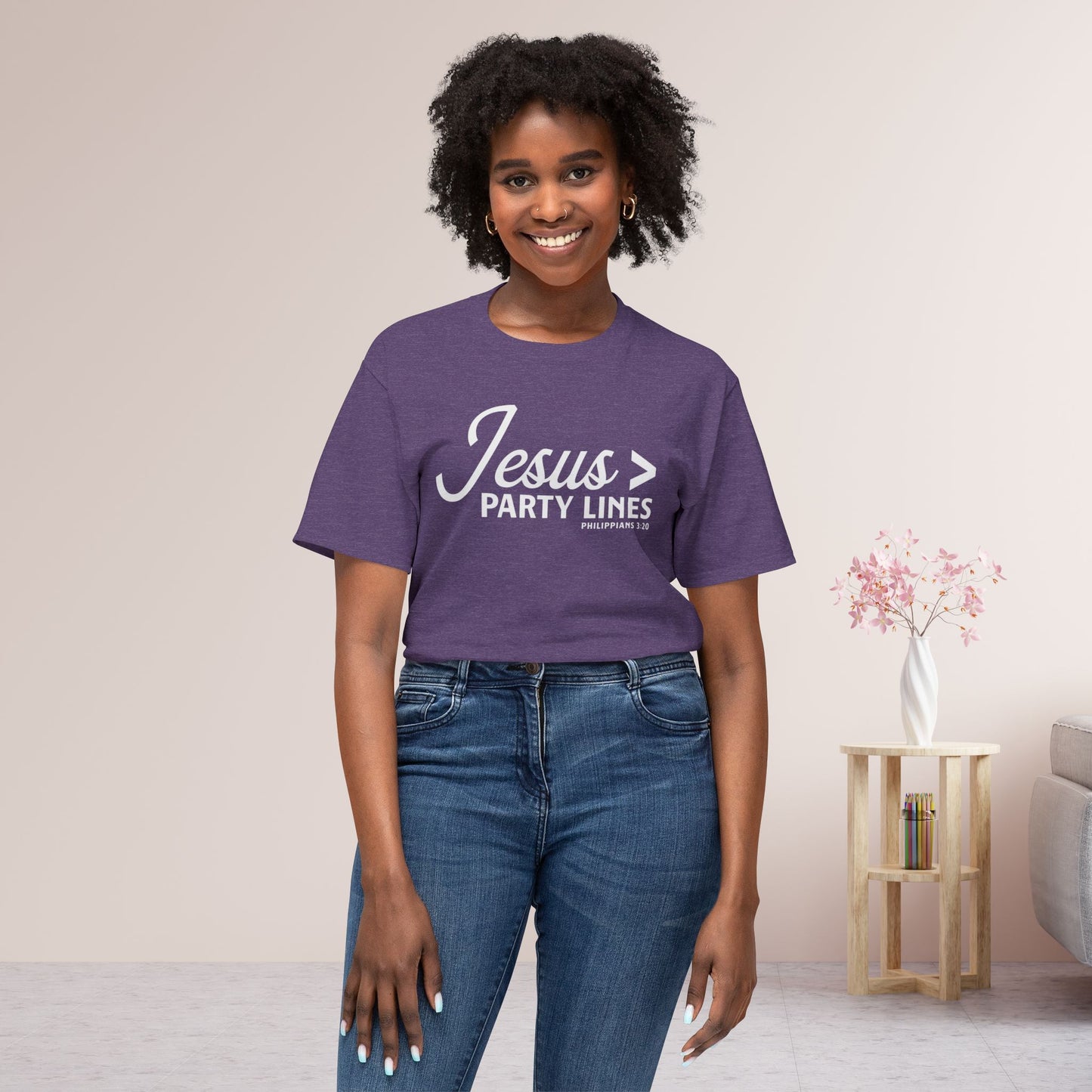Jesus > Party Lines Unisex HD Cotton Tee