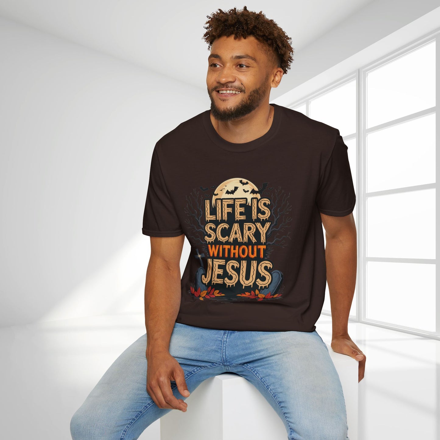 Life is Scary Without Jesus Softstyle T-shirt