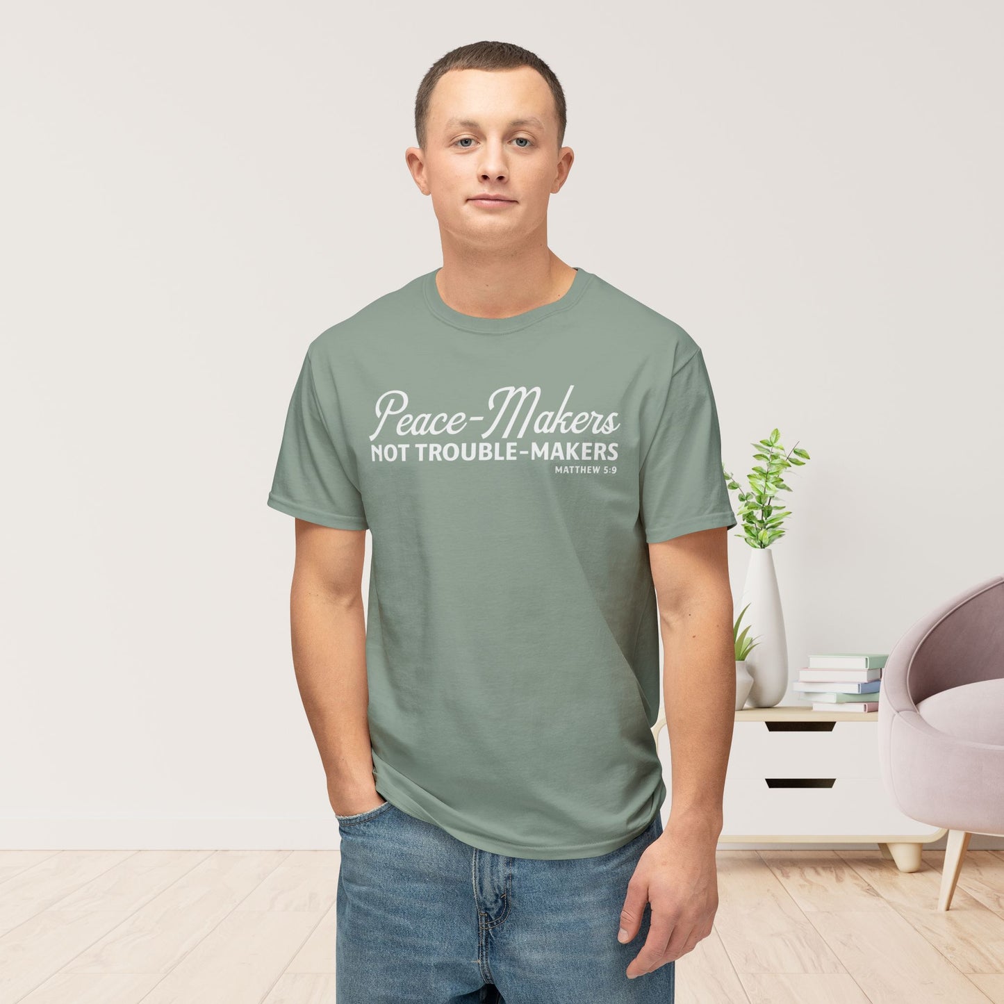 Peace-Makers, Not Trouble-Makers Unisex HD Cotton Tee