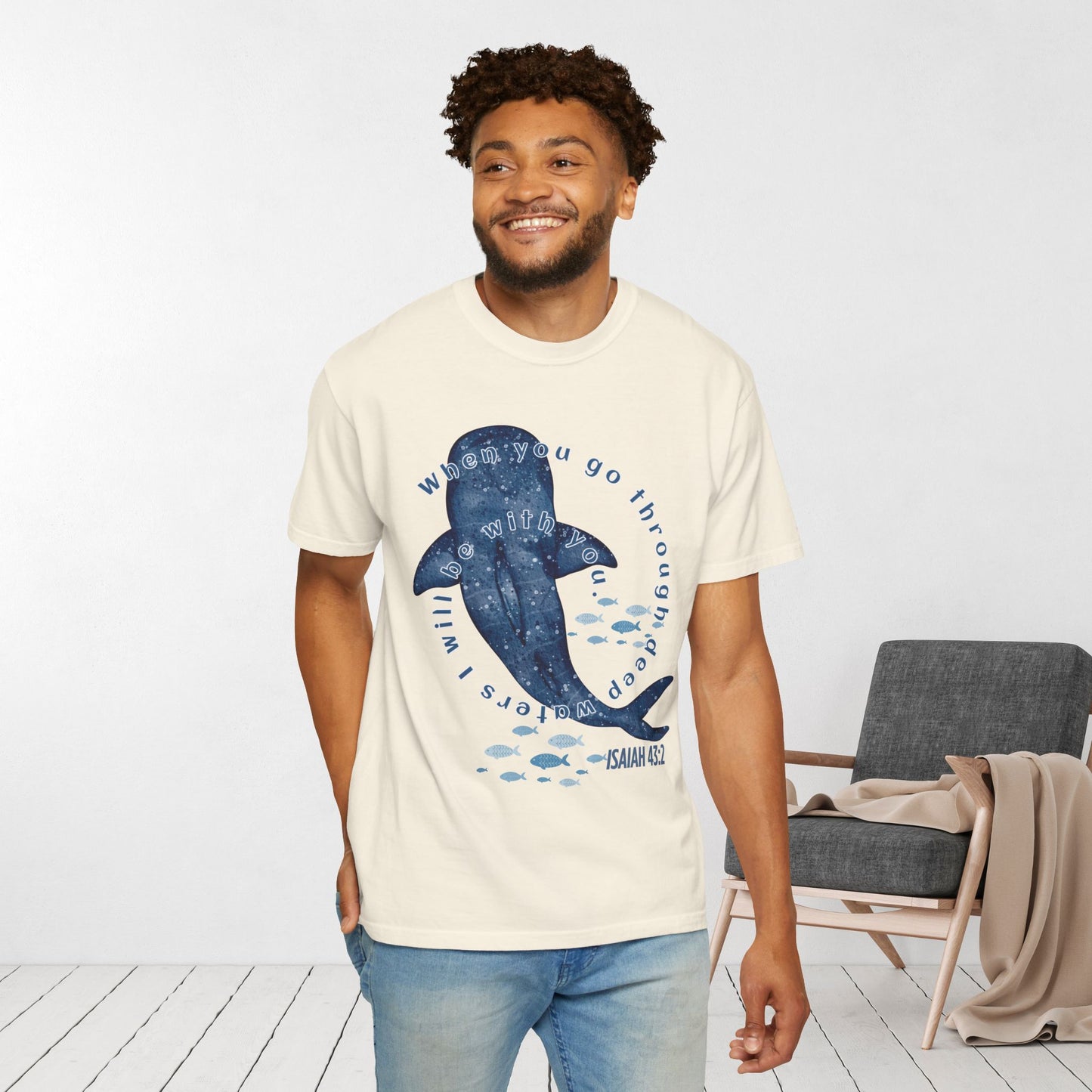 When You Go Through Deep Waters I Will Be With You Comfort Colors Shirt