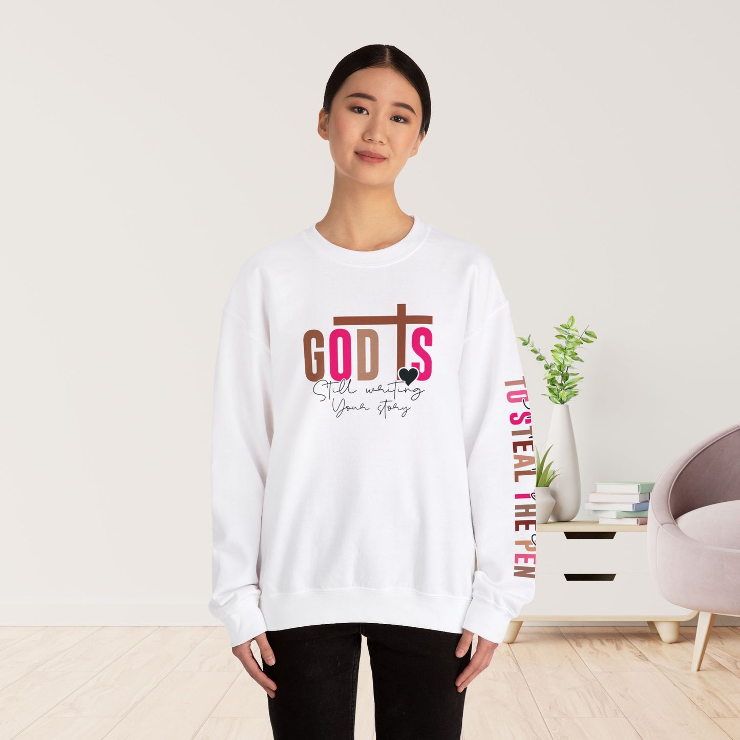 Pink God is Still Writing Your Story Christian Sweatshirt