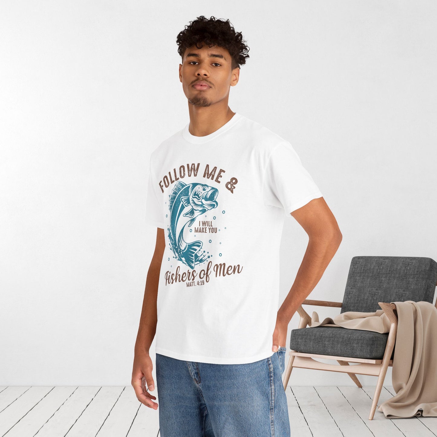 Follow Me Heavy Cotton Tee - Matthew 4:19