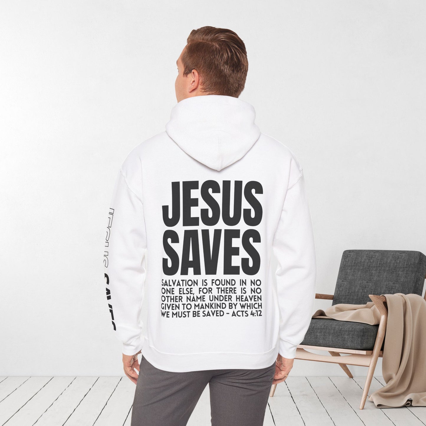 Jesus Saves Hoodie - Acts 4:12 Bible Verse Christian Hoodie
