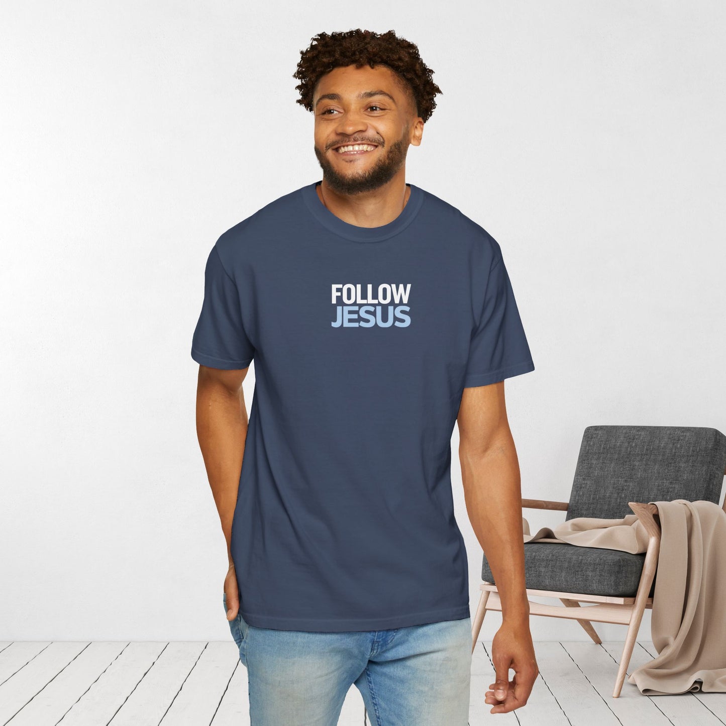 Jesus is the Light of the World Comfort Colors Shirt - John 8:12 Bible Verse Christian Shirt