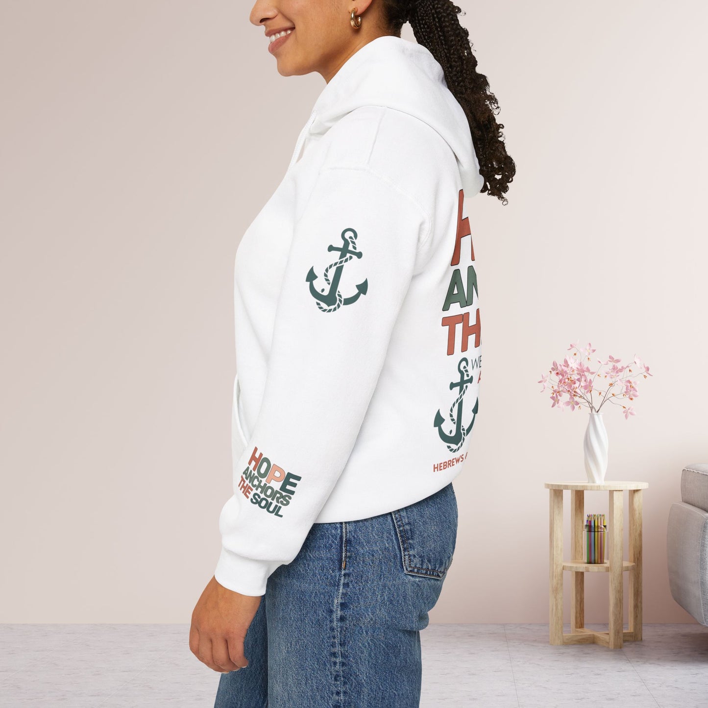Hope Anchors the Soul Hoodie -  Hebrews 6:19 Bible Verse Christian Hoodie