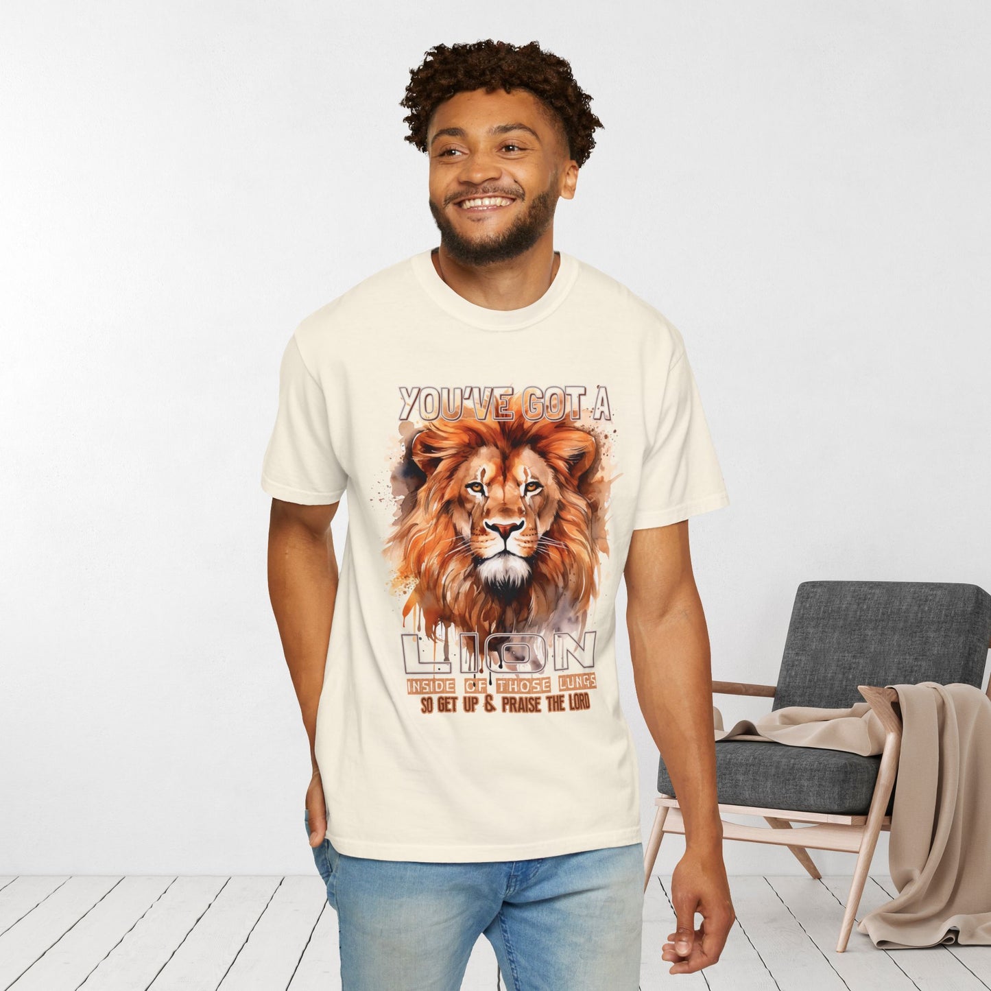Comfort Colors You've Got A Lion Inside of Those Lungs Shirt - Christian Tee