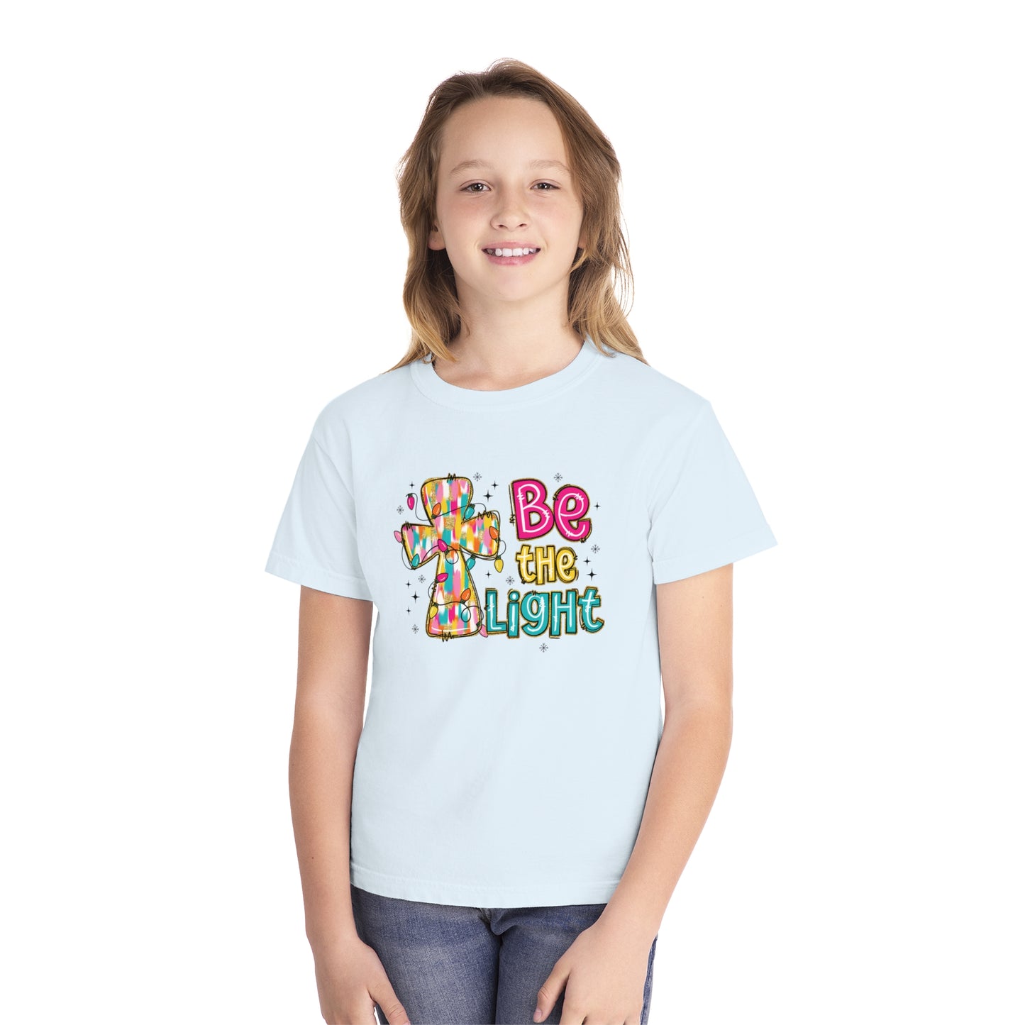 Be the Light Comfort Colors Youth Christmas Shirt