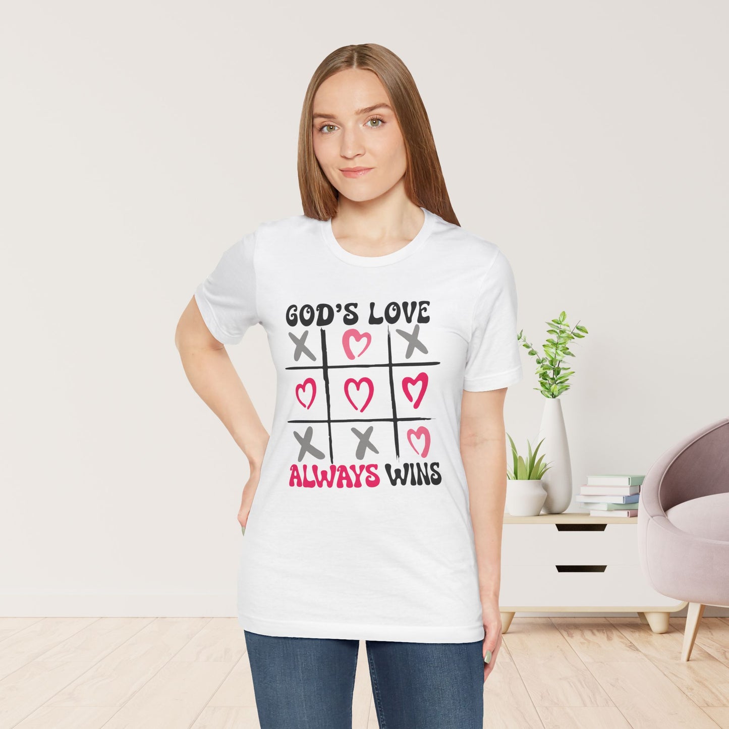 God's Love Always Wins Soft Cotton Tee - Christian Shirt
