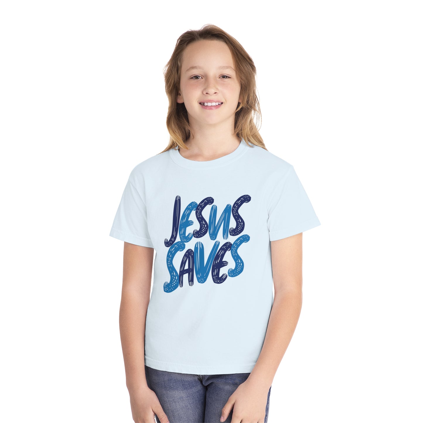 Jesus Saves Comfort Colors Youth Christian Tee