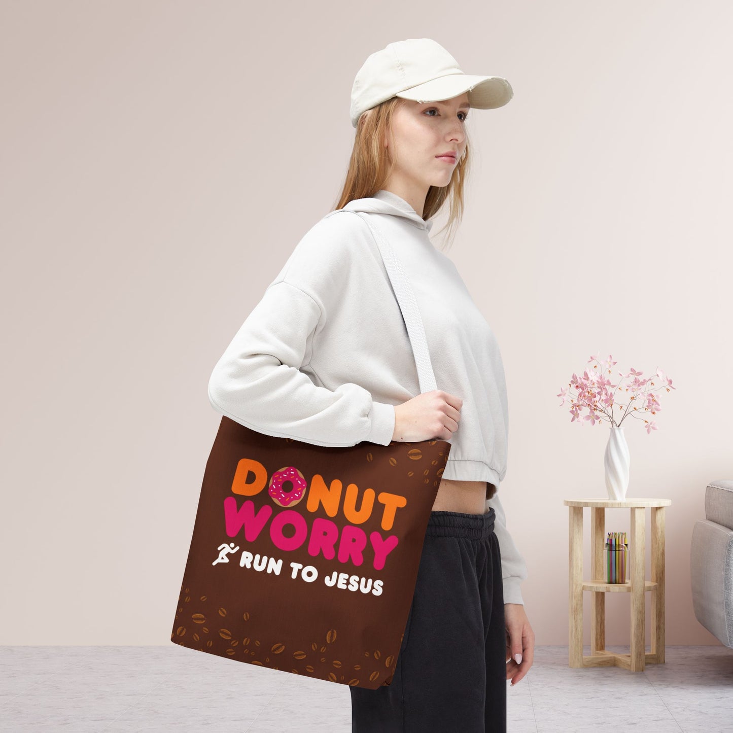 Run To Jesus Tote Bag - Christian Tote Bag