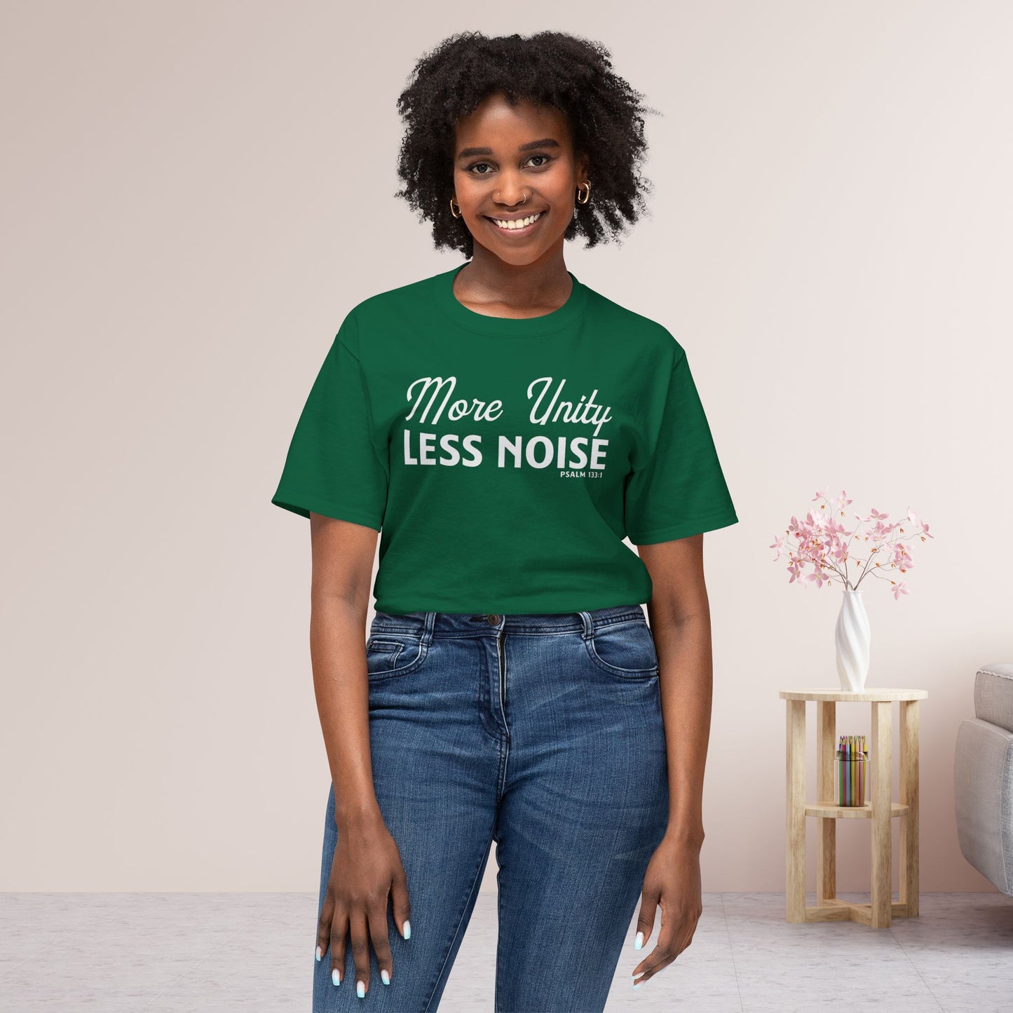 More Unity. Less Noise Unisex HD Cotton Tee