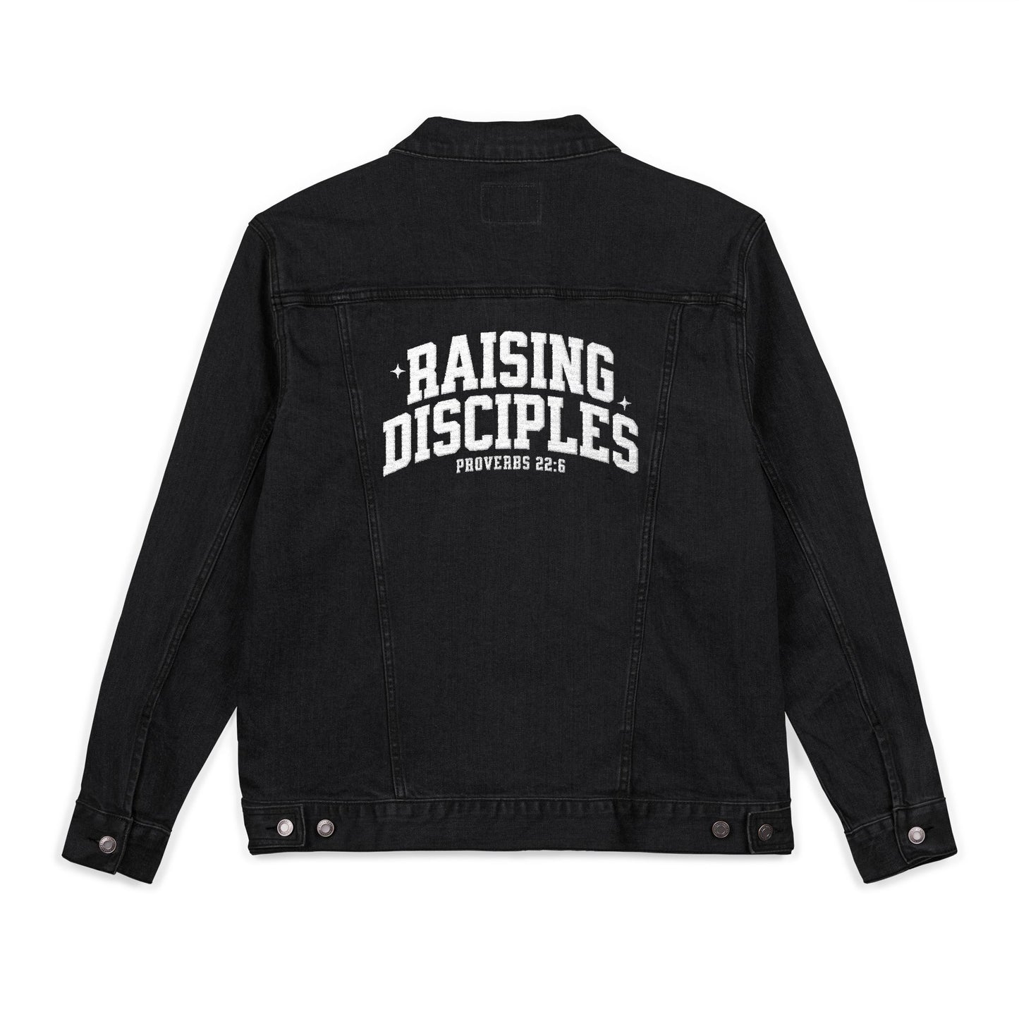 Embroidered Raising Disciples Unisex Denim Jacket